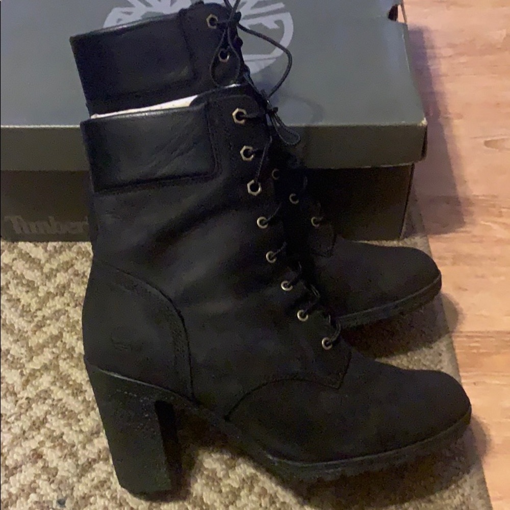Used Black Timberland Glancy Boots Size 10